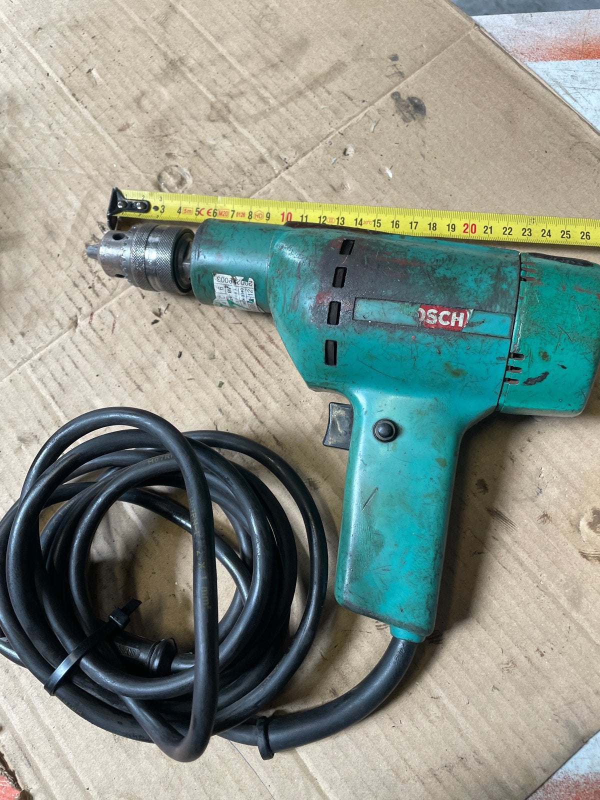 Vintage Bosch Boormachine - Groen, 310W, Gebruikt, Doe-het-zelf en Verbouw, Gereedschap | Boormachines, Ophalen, Gebruikt, Minder dan 400 watt