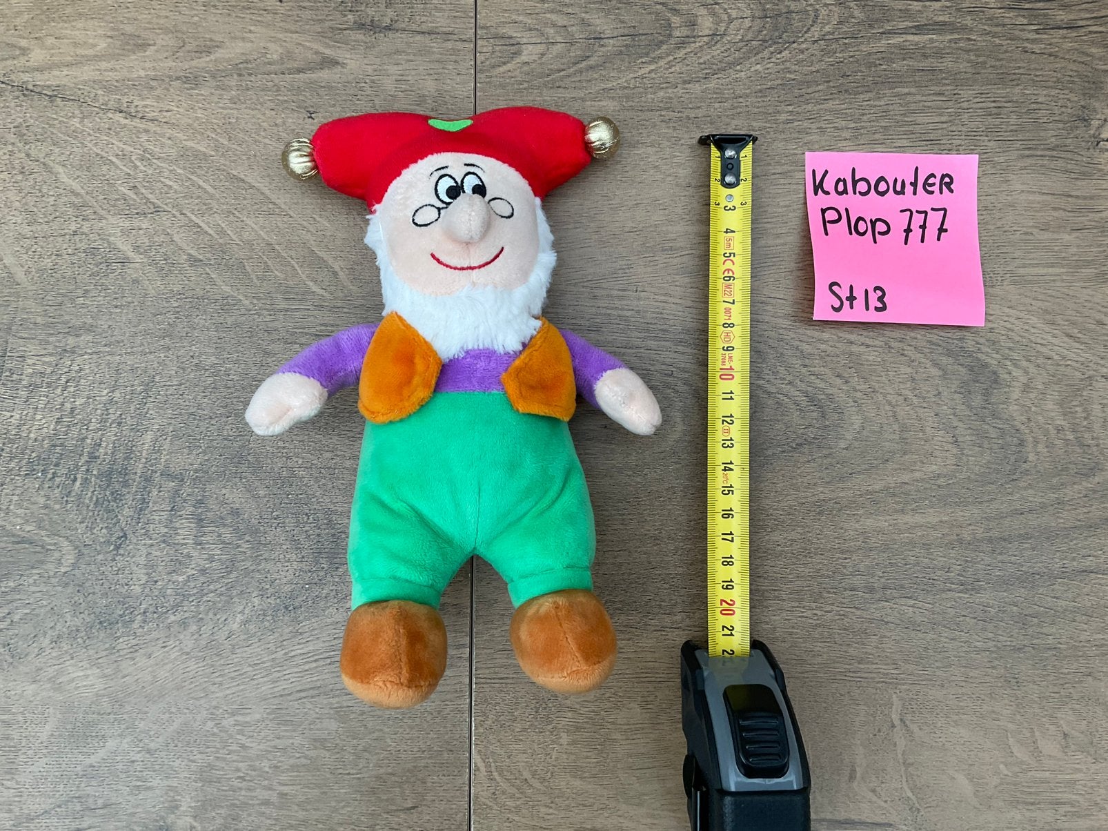 Nieuwe zgan Kabouter Plop knuffel 20cm Studio 100, Ophalen, Overige figuren, Nieuw, Beeldje of Figuurtje