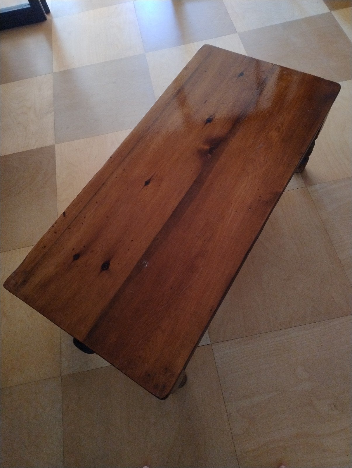 Houten salontafel met 2x lade, Antiek en Kunst, Antiek | Meubels | Tafels, Ophalen