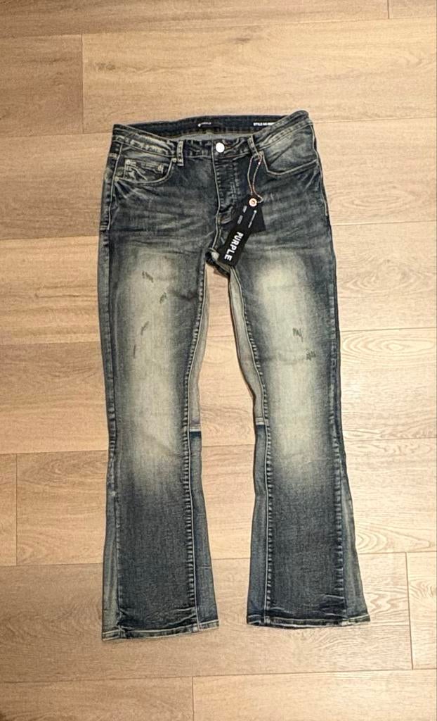 Purple flared jeans blauw, Kleding | Heren, Ophalen of Verzenden, Nieuw, Blauw, W32 (confectie 46) of kleiner