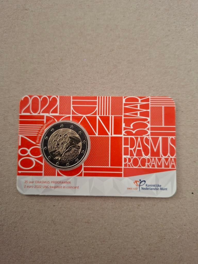 Nederland 2 euro Erasmus 2022 UNC in coincard, Ophalen of Verzenden, Overige landen, 2 euro, Losse munt