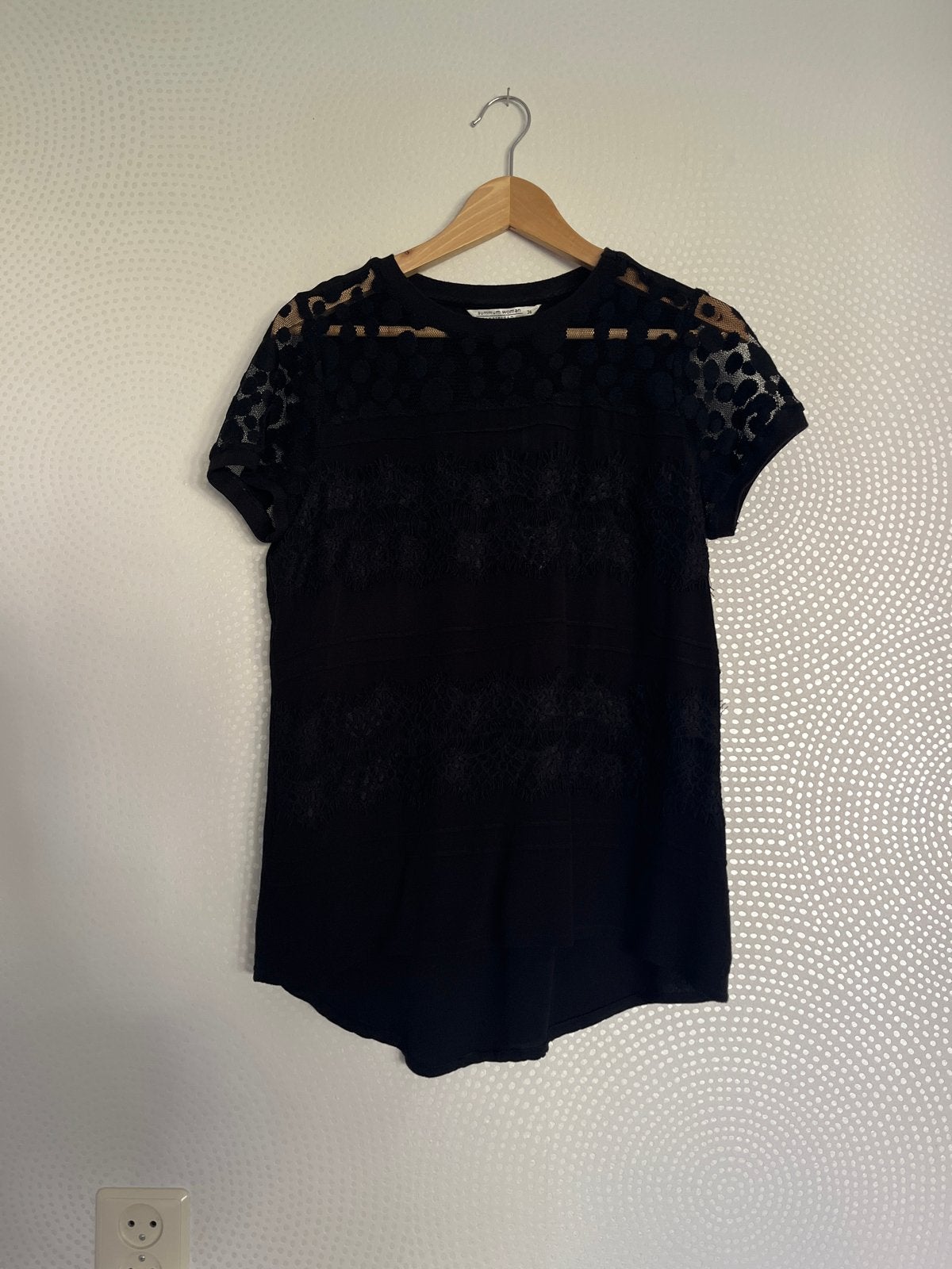 Zwart Summum Woman T-shirt met kant en korte mouwen, Zwart, Ophalen of Verzenden, Zo goed als nieuw, Korte mouw
