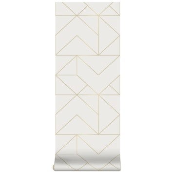 Superfresco Easy Geo-Gold Behang - Wit/Goud, Ophalen of Verzenden, Minder dan 10 m², Geel, Modern Geometrisch