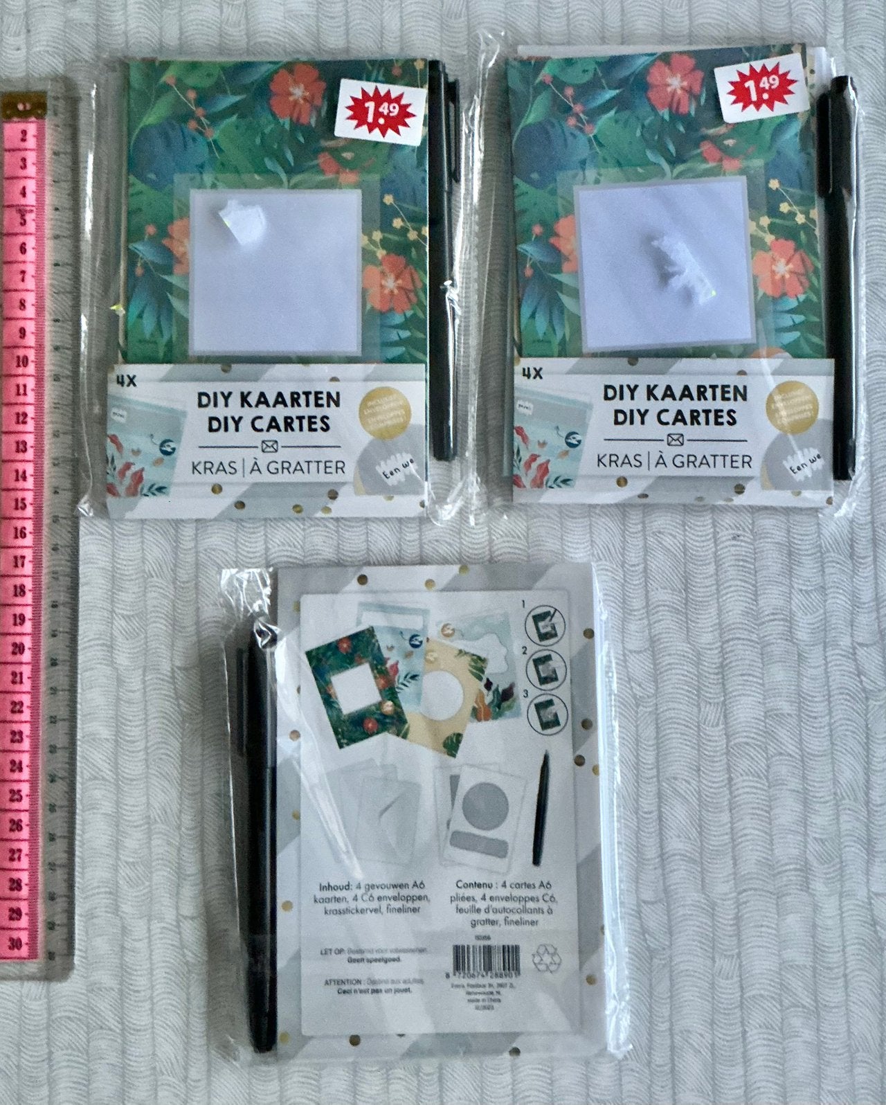 4 Kras kaarten nw met enveloppen, Ophalen of Verzenden, Nieuw, Overige thema's, Blanco kaart of Basiskaart