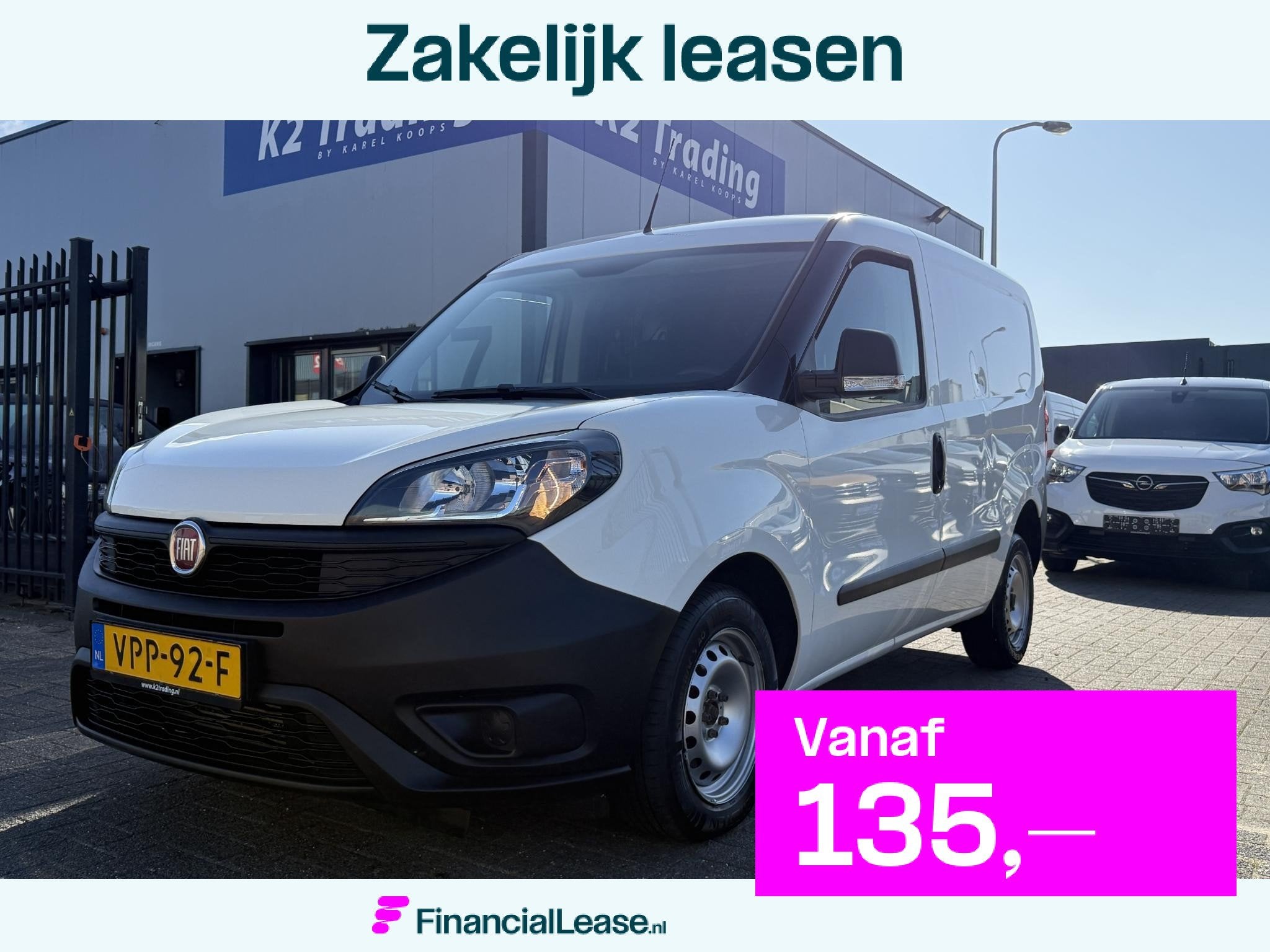 Fiat Doblò Cargo 1.6 MJ L1H1 S Basis, Voorwielaandrijving, Stof, Euro 6, Wit