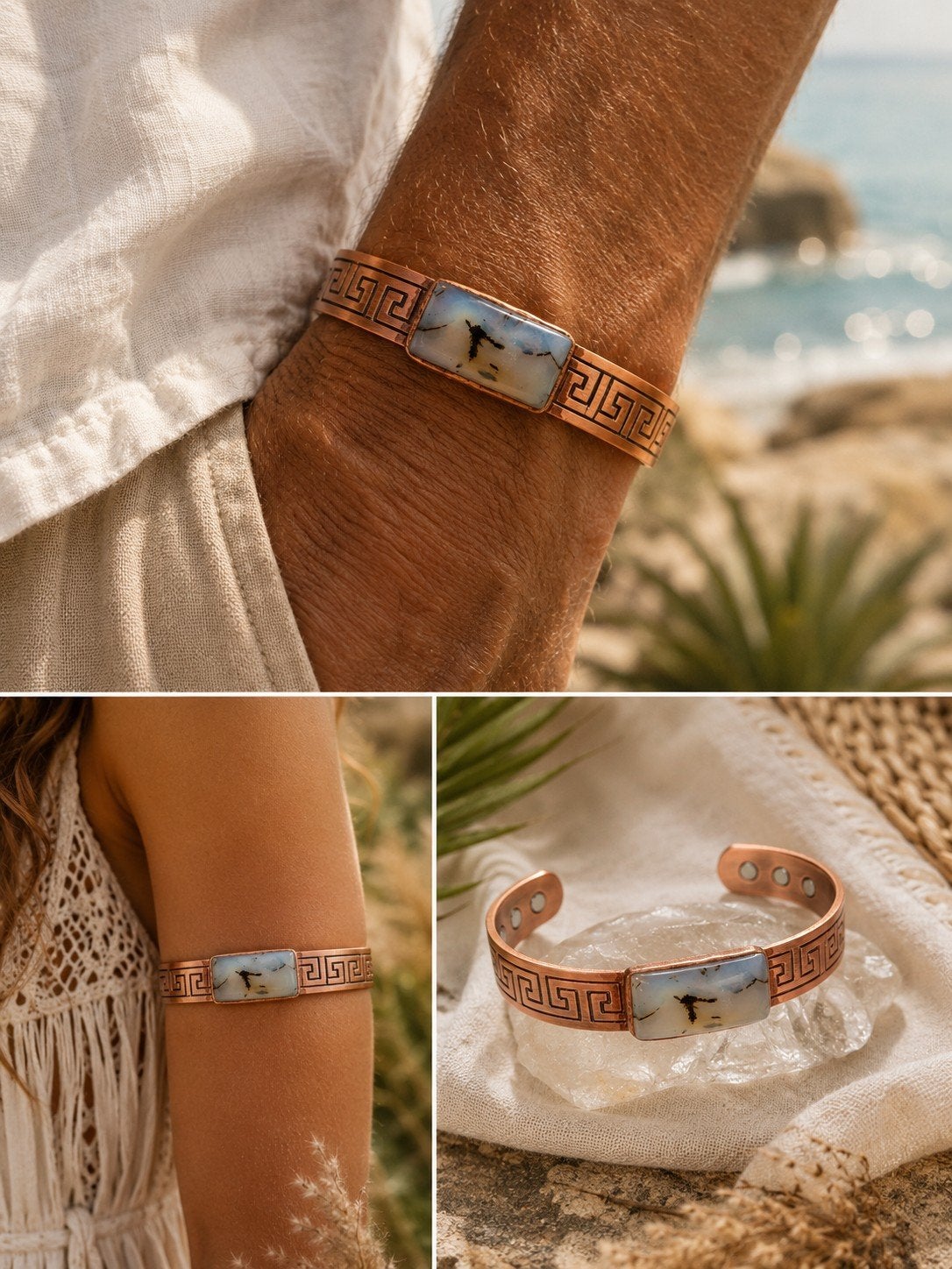 Koper/magneet armband dendriet opaal, Ophalen of Verzenden, Nieuw