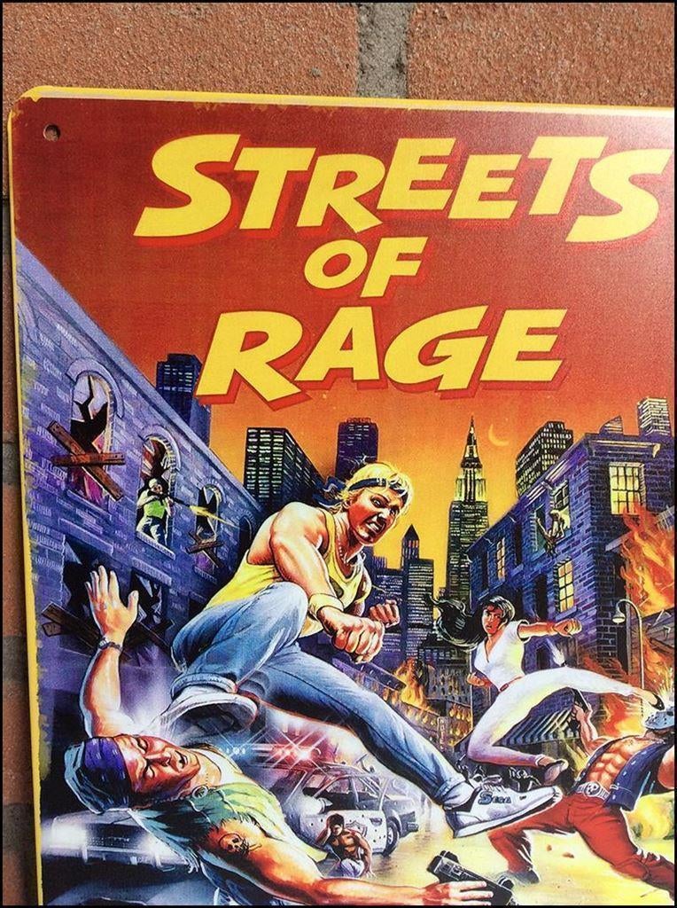 Metalen Wandbord Poster STREETS OF RAGE SEGA Megadrive, Spelcomputers en Games, Vechten, Verzenden, 1 speler, Nieuw