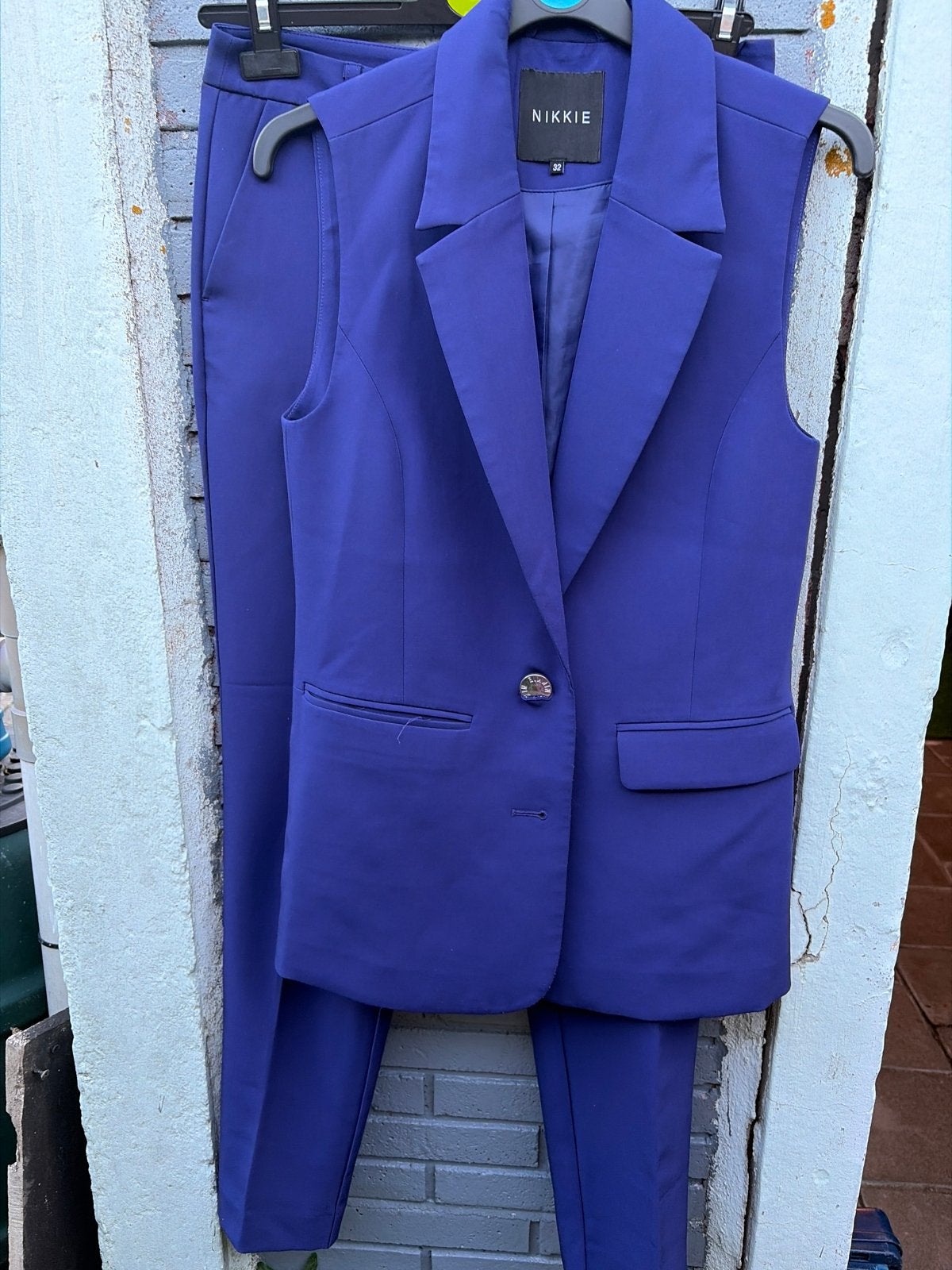 Nikkie Broek en Gilet Set - Maat 36/32, Ophalen of Verzenden, Zo goed als nieuw, Maat 36 (S), Paars