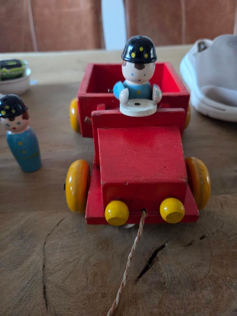 Vintage Pupi di Gorla Houten Legerwagen / Vrachtwagen - Ital, Verzamelen, Speelgoed, Gebruikt, Ophalen of Verzenden