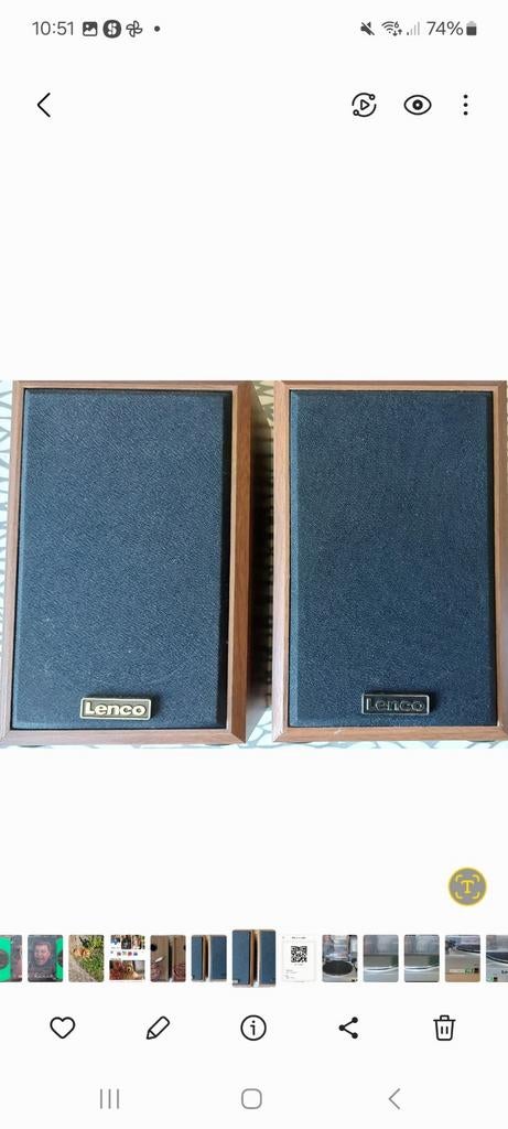 Lenco Boxen 13x20., Ophalen of Verzenden, Minder dan 60 watt, Front, Rear of Stereo speakers, Overige merken