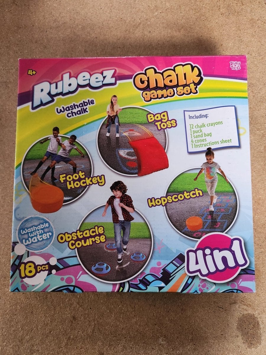 Rubeez Chalk Game Set 4-in-1 - Buitenspeelgoed, Ophalen of Verzenden, Nieuw