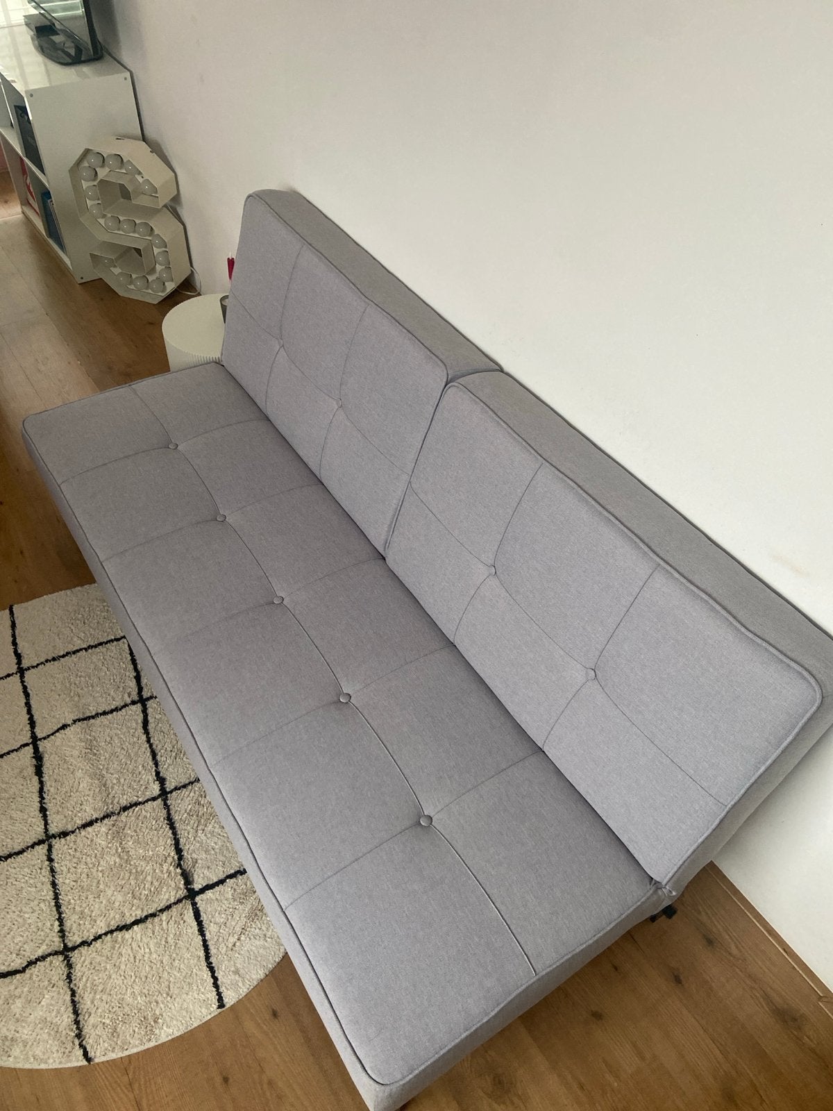 JYSK slaapbank, grijs, zo goed als nieuw, Ophalen, Tweepersoons, Zo goed als nieuw, 180 cm