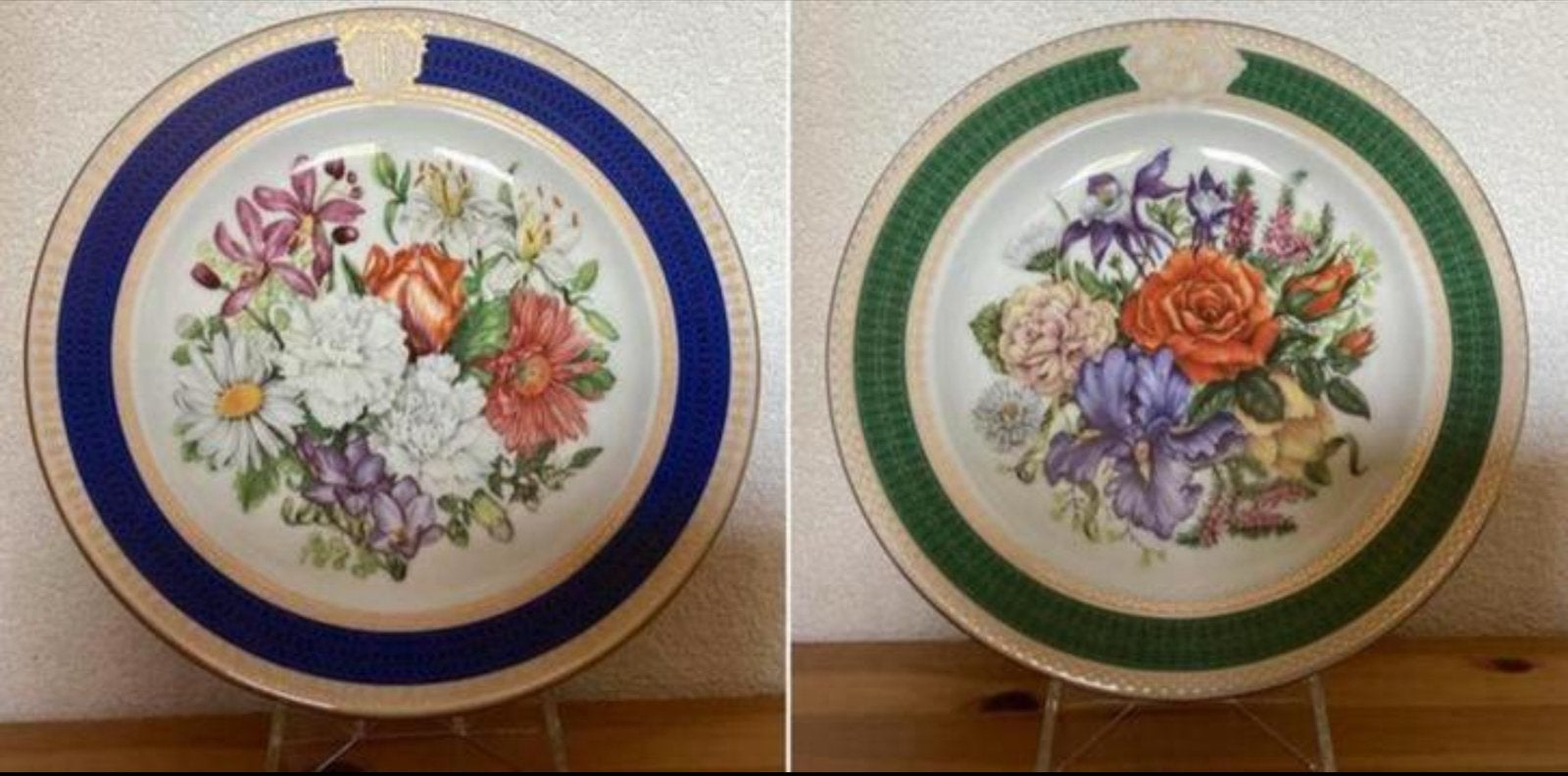 Set van twee Koninklijke Herdenkingsborden met bloemen, Ophalen of Verzenden, Zo goed als nieuw, Nederland, Servies