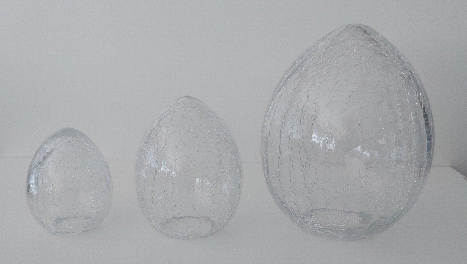 Vintage eieren van Crackle glas. 3 stuks., Antiek en Kunst, Ophalen of Verzenden