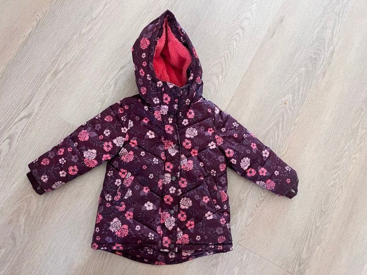 Z8 winterjas met bloemenprint, maat 92/98, Ophalen of Verzenden, Zo goed als nieuw, Meisje, Jas