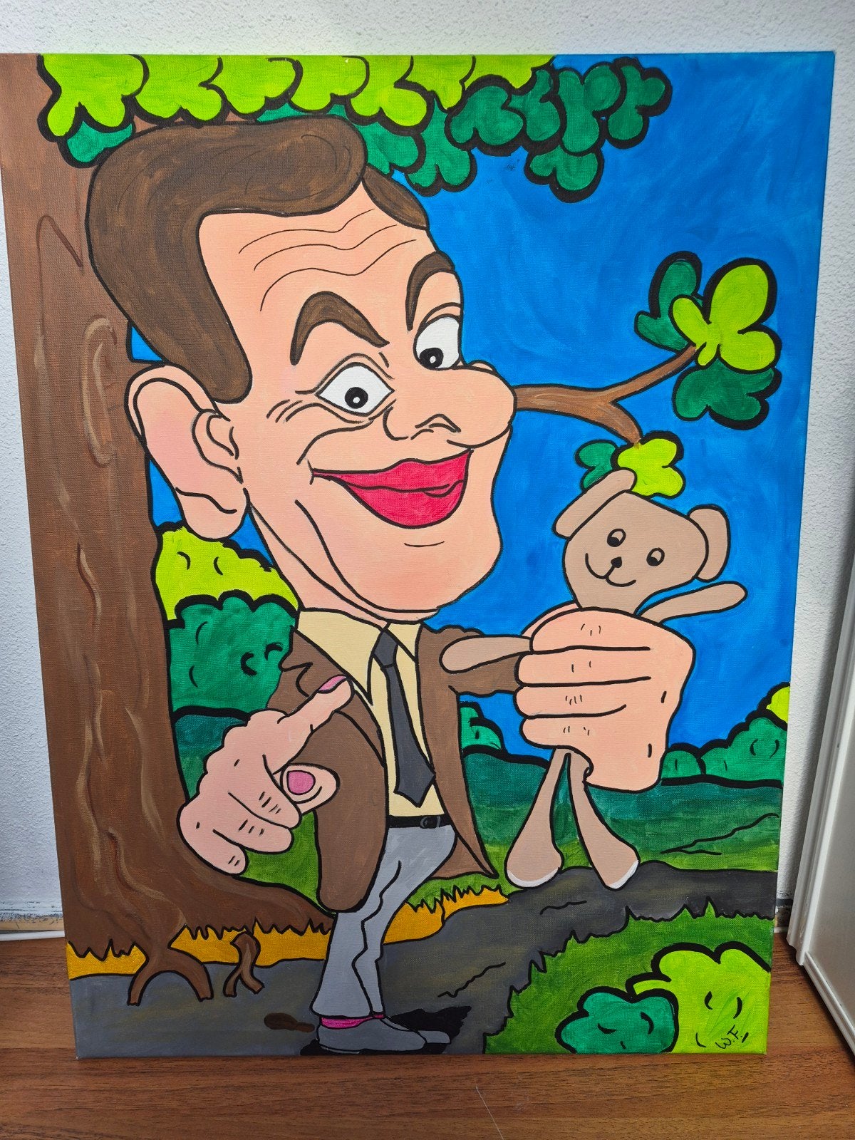 Handgeschilderd schilderij van mr. Bean, Ophalen