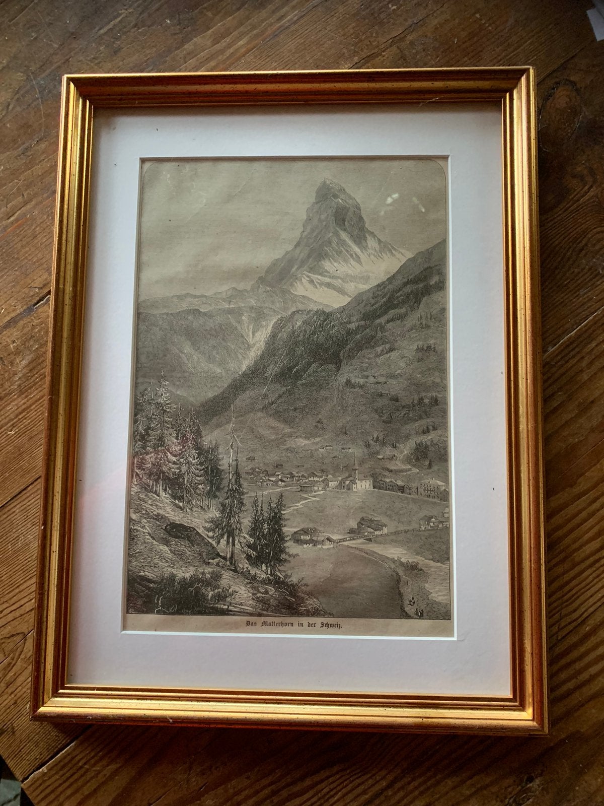 Ingelijste prent Matterhorn ( zematt ), Ophalen of Verzenden