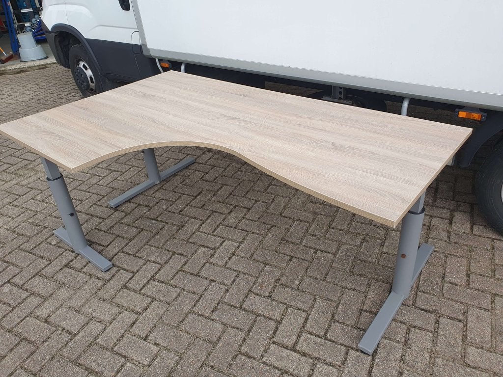 Gispen TM hoekbureau nieuw blad, 40x , links en rechts, Gispen, 120 cm, In hoogte verstelbaar, Ophalen of Verzenden