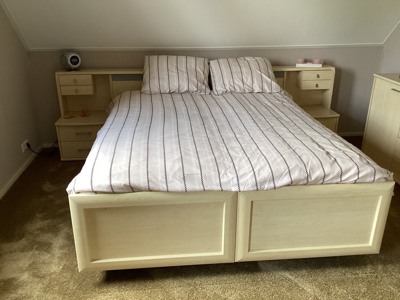 Licht eiken, Ophalen, Gebruikt, Tweepersoons, Hout
