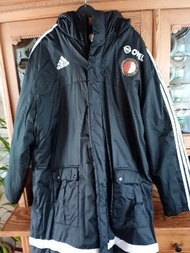 Adidas Feyenoord Winterjas Maat XL als nieuw, Zwart, Maat 56/58 (XL), Ophalen of Verzenden, Adidas