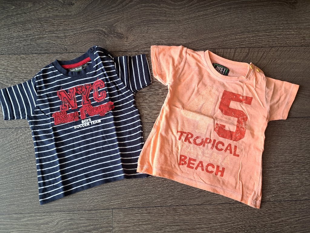 2x Jongens Shirt  Just Small  - 74  jusa17, Kinderen en Baby's, Babykleding | Maat 74, Ophalen of Verzenden, Zo goed als nieuw
