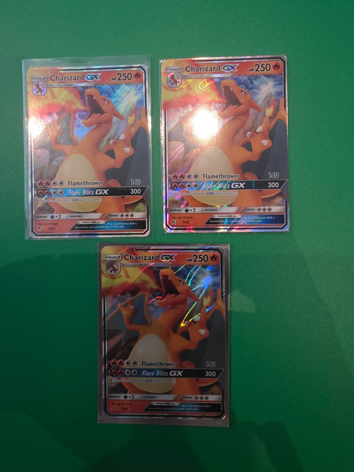 Charizard GX 9/68, Ophalen of Verzenden, Zo goed als nieuw, Meerdere kaarten, Foil