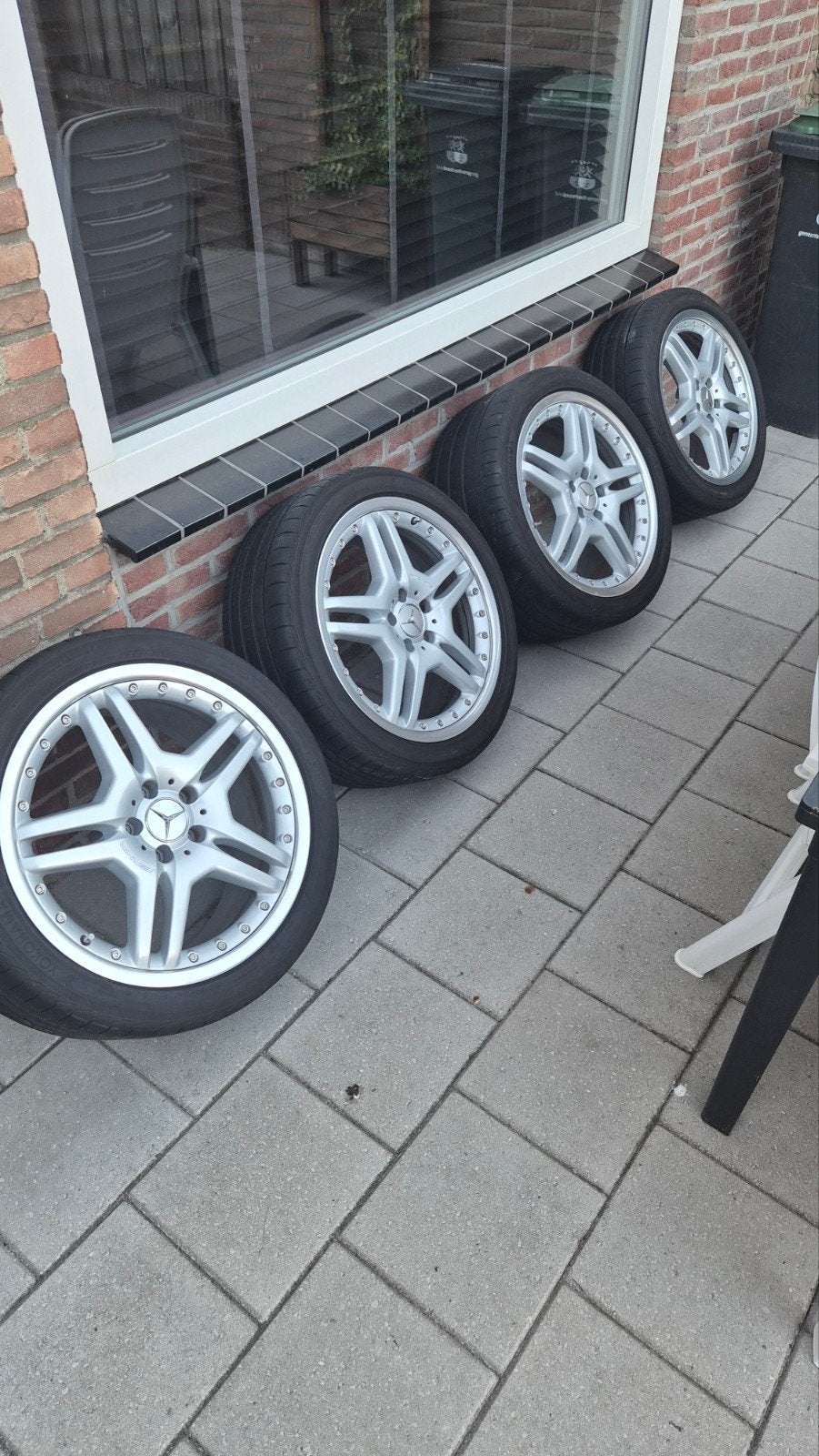AMG Styling IV velgen met banden voor S55, SL55, CL55, Auto-onderdelen, Banden en Velgen, Gebruikt, 275 mm, Banden en Velgen, Personenwagen
