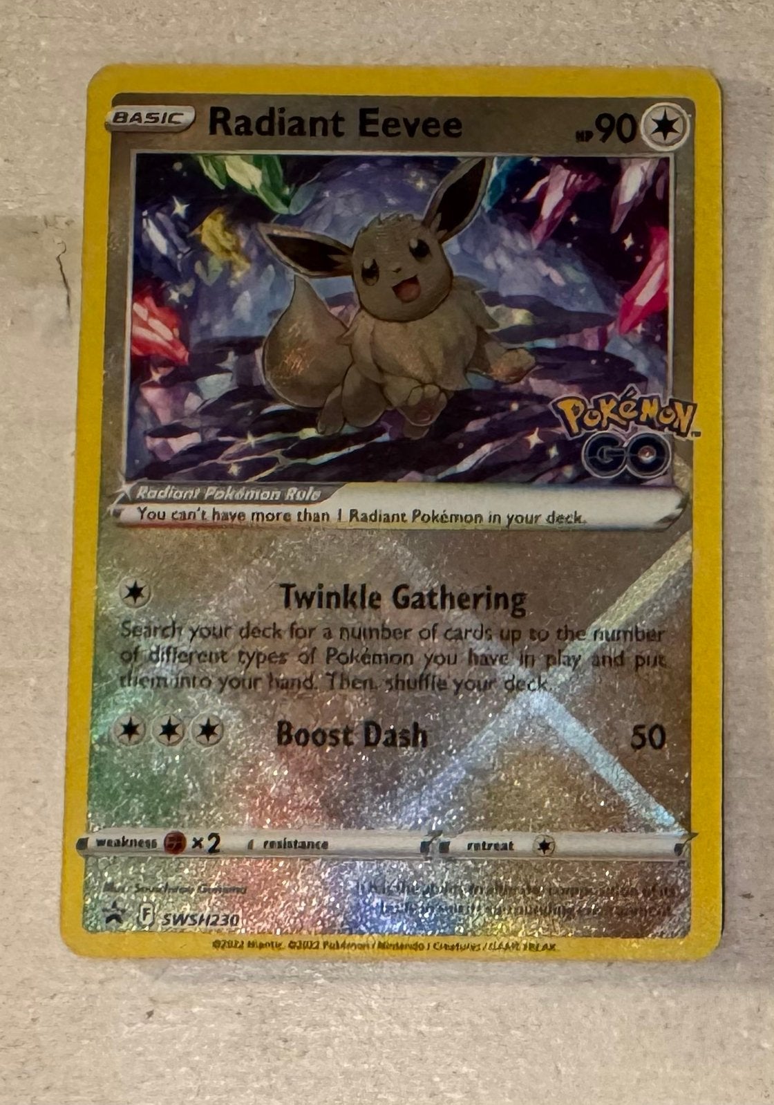 Radiant Eevee - SWSH230 Promo - NM, Ophalen of Verzenden, Nieuw, Losse kaart, Foil