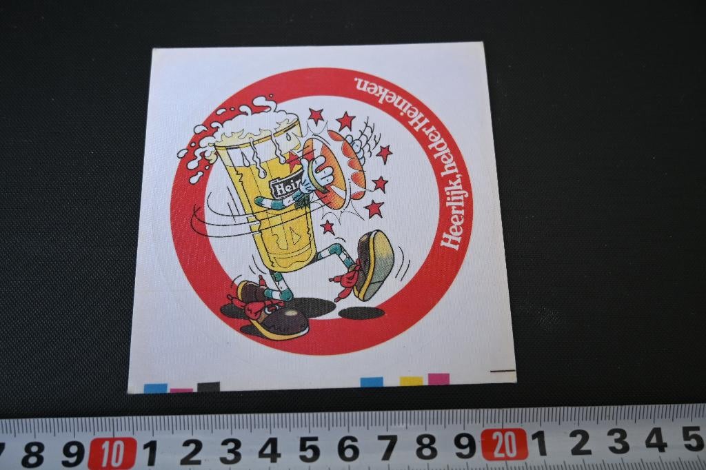 sticker textiel heerlijk helder heineken bier - bekkens glas, Ophalen, Zo goed als nieuw