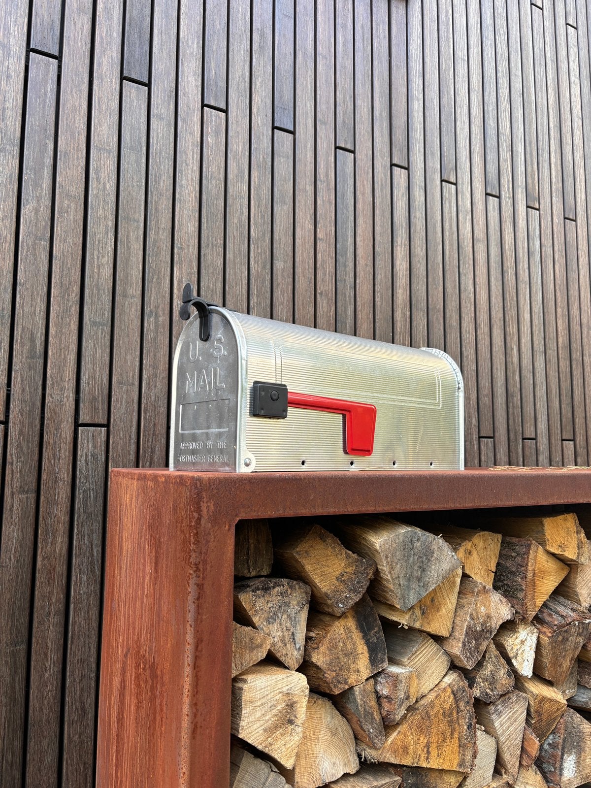 Amerikaanse brievenbus, Tuin en Terras, Ophalen of Verzenden, Gebruikt, Aluminium, Staande brievenbus