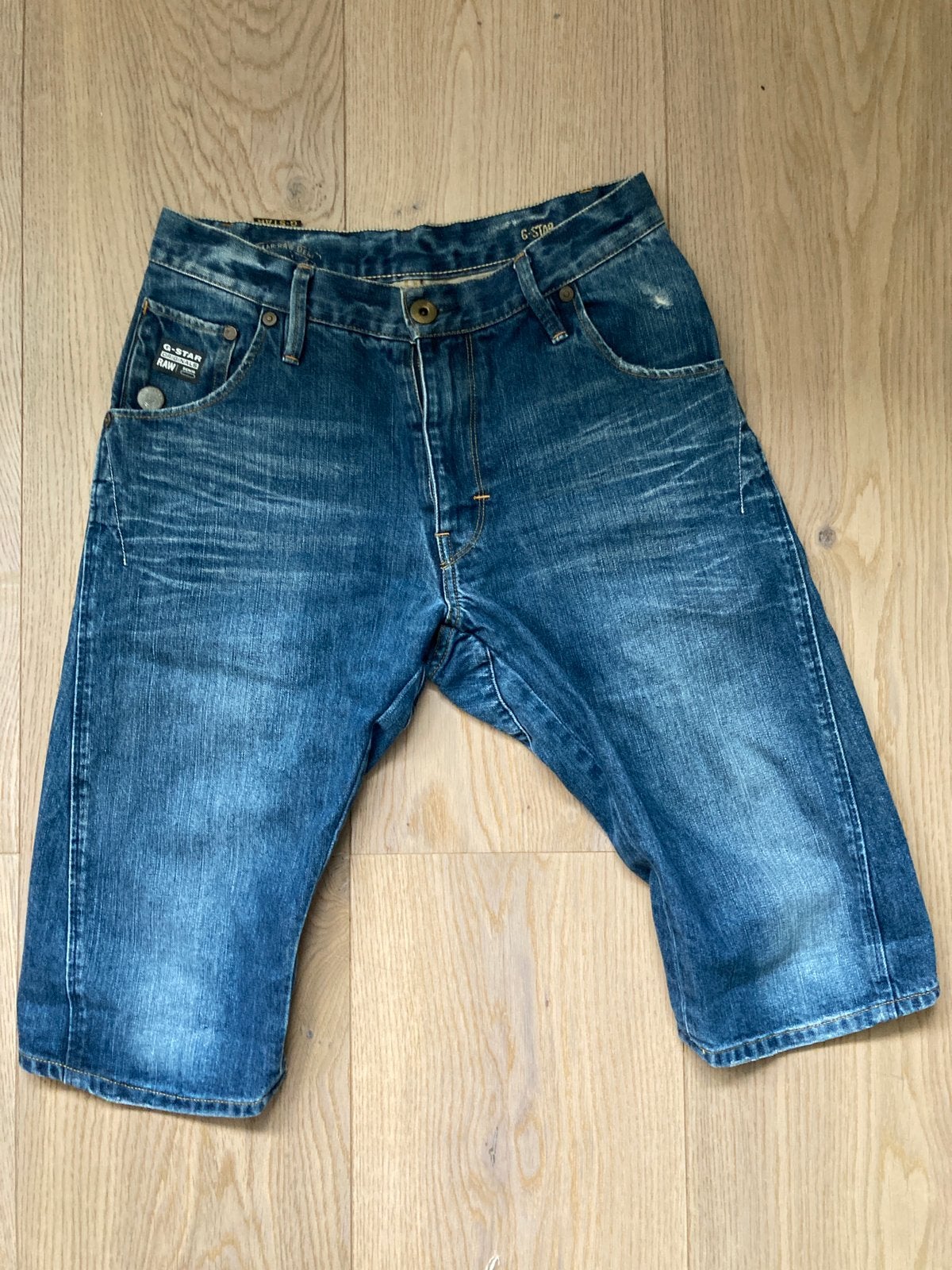 G star korte broek short denim spijkerbroek S 28 blauw, Ophalen of Verzenden, Zo goed als nieuw, Blauw, W32 (confectie 46) of kleiner