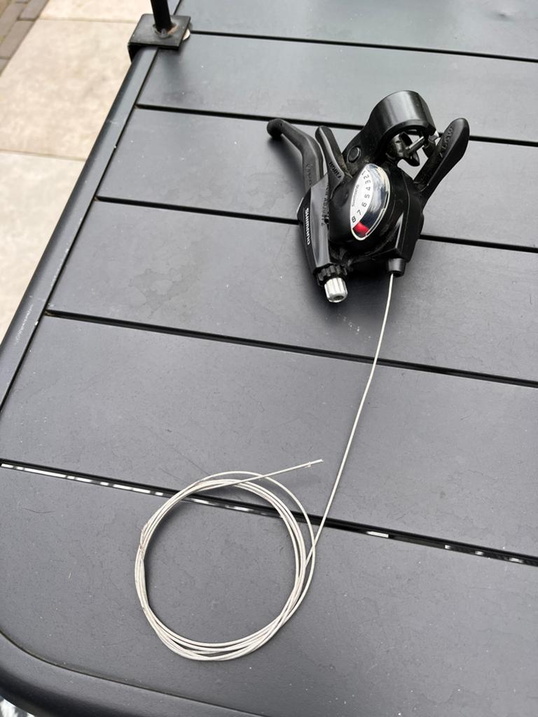Shimano fiets shifter met kabel, Gebruikt, Kunststof, Ophalen of Verzenden, Derailleur of Ketting