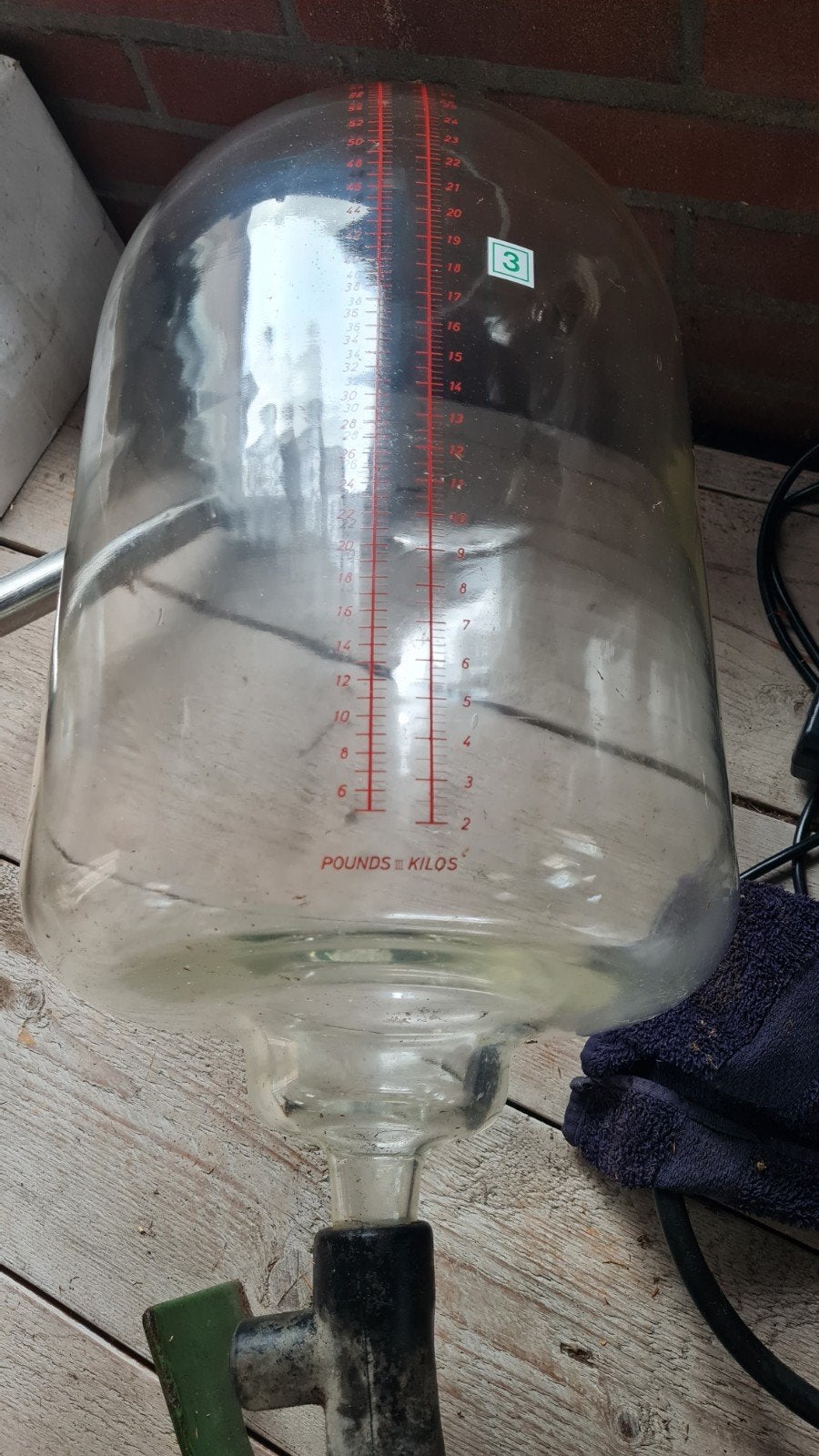 Vintage Glazen Fles met Maataanduiding - Decoratief, Ophalen