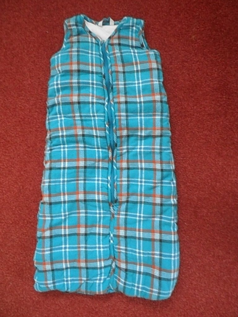 blauw geruite gewatteerde slaapzak Hema 68-80, Kinderen en Baby's, Dekens, Slaapzakjes en Inbakerproducten, Gebruikt, Ophalen of Verzenden
