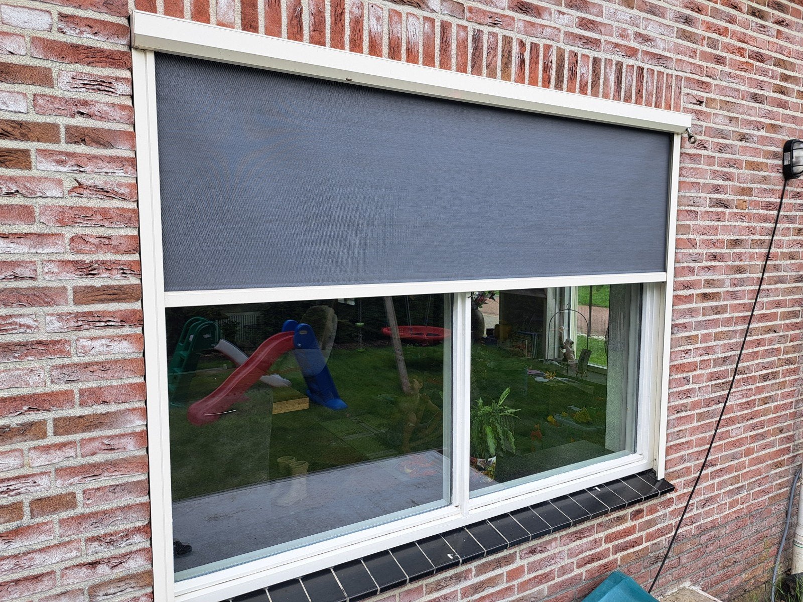 Zonnescherm / Screen handbediend 2210x1650 mm, Ophalen, Gebruikt, Minder dan 250 cm, 150 tot 300 cm