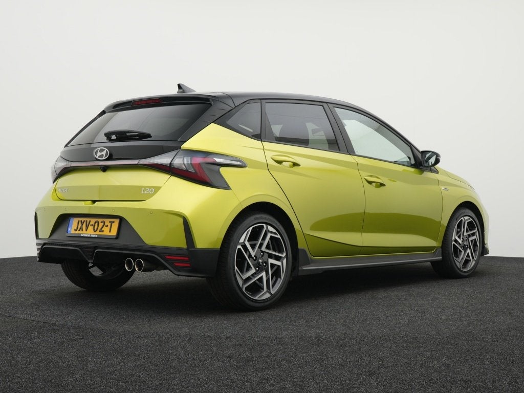 Hyundai i20 1.2 N Line | Navigatie | Private lease 409,- p.m, Auto's, Keurmerk '100% Onderhouden', Gebruikt, Zwart, 4 cilinders