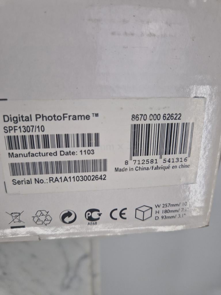 Philips Digital PhotoFrame 7 inch | SPF1307/10 | Met doos, Ophalen of Verzenden, Nvt, Nvt, Nvt