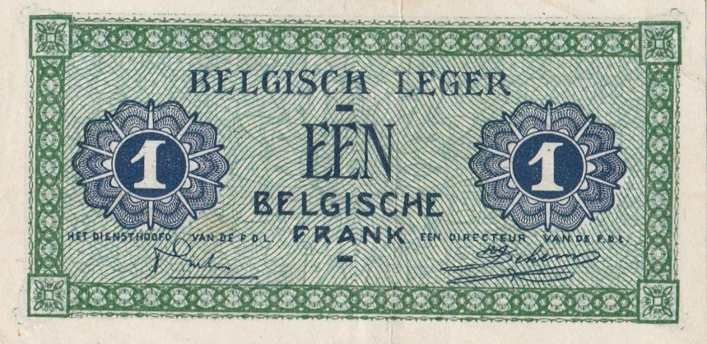 BELGISCH LEGER 1 FRANK  ARMEE BELGE 01.08.1946, Ophalen of Verzenden, België, Los biljet