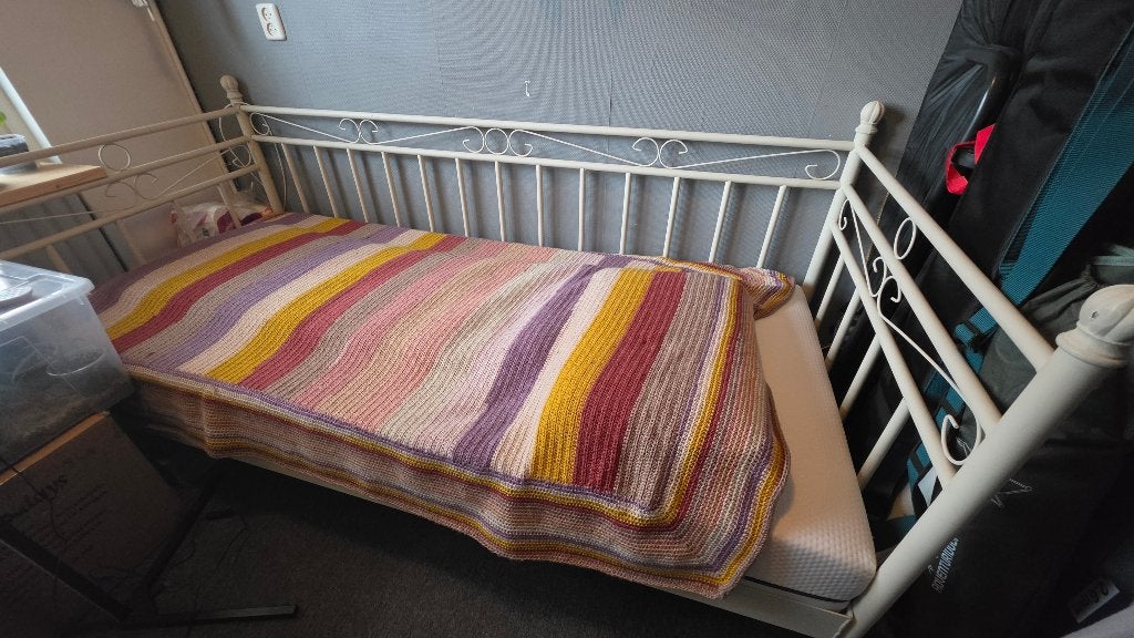 wit metalen bedbank, Ophalen, Gebruikt, 90 cm, Eenpersoons