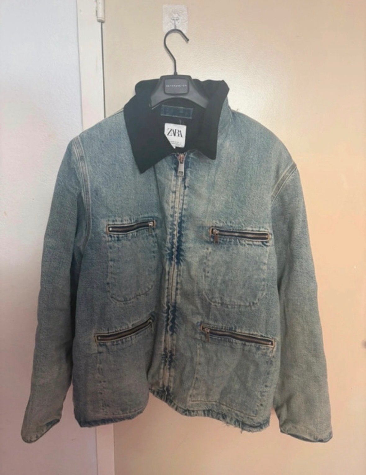 Zara spijkerjack met ritsen - Maat XL, Ophalen of Verzenden, Zo goed als nieuw, Maat 56/58 (XL), Blauw