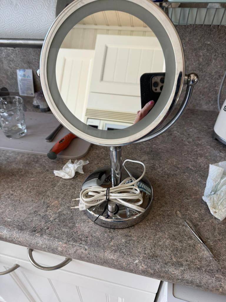 grote make up spiegel met verlichting, Ophalen of Verzenden, Gebruikt