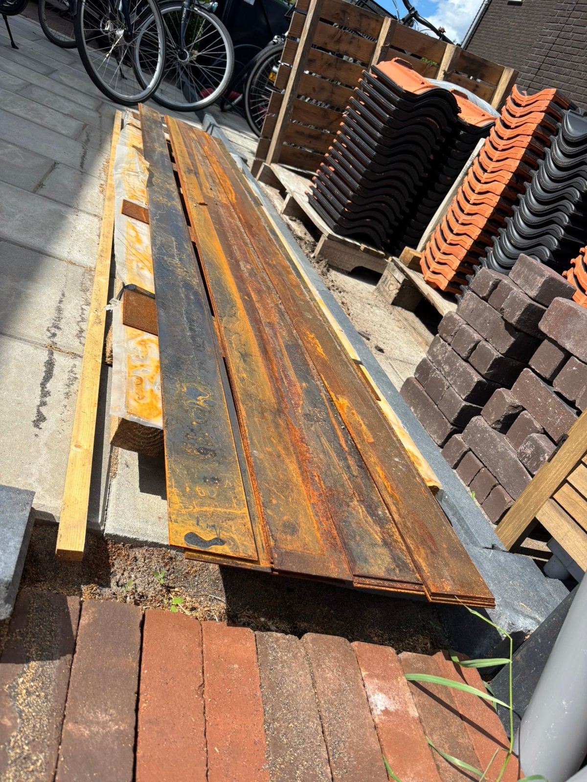 Cortenstaal kantopsluiting 3 meter (15stuks), Doe-het-zelf en Verbouw, Hout en Planken, Ophalen, Balk, Overige houtsoorten, 50 mm of meer