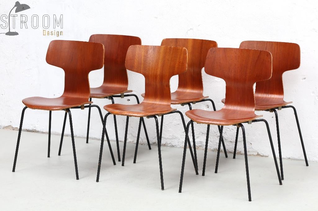 Fritz Hansen Teak Jacobsen Stoelen Vintage Deens Design, Huis en Inrichting, Stoelen, Ophalen, Gebruikt, Zie website, Retro Plywood Cassina B&B Italia Knoll De Sede Vitra Jaren