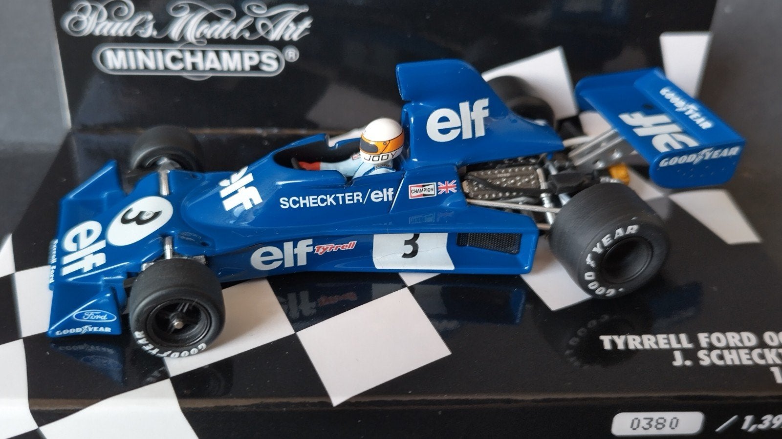 Tyrrell Ford 007 Jody Scheckter 1975 1:43 Minichamps Pol, Auto, Verzenden, ., Nieuw