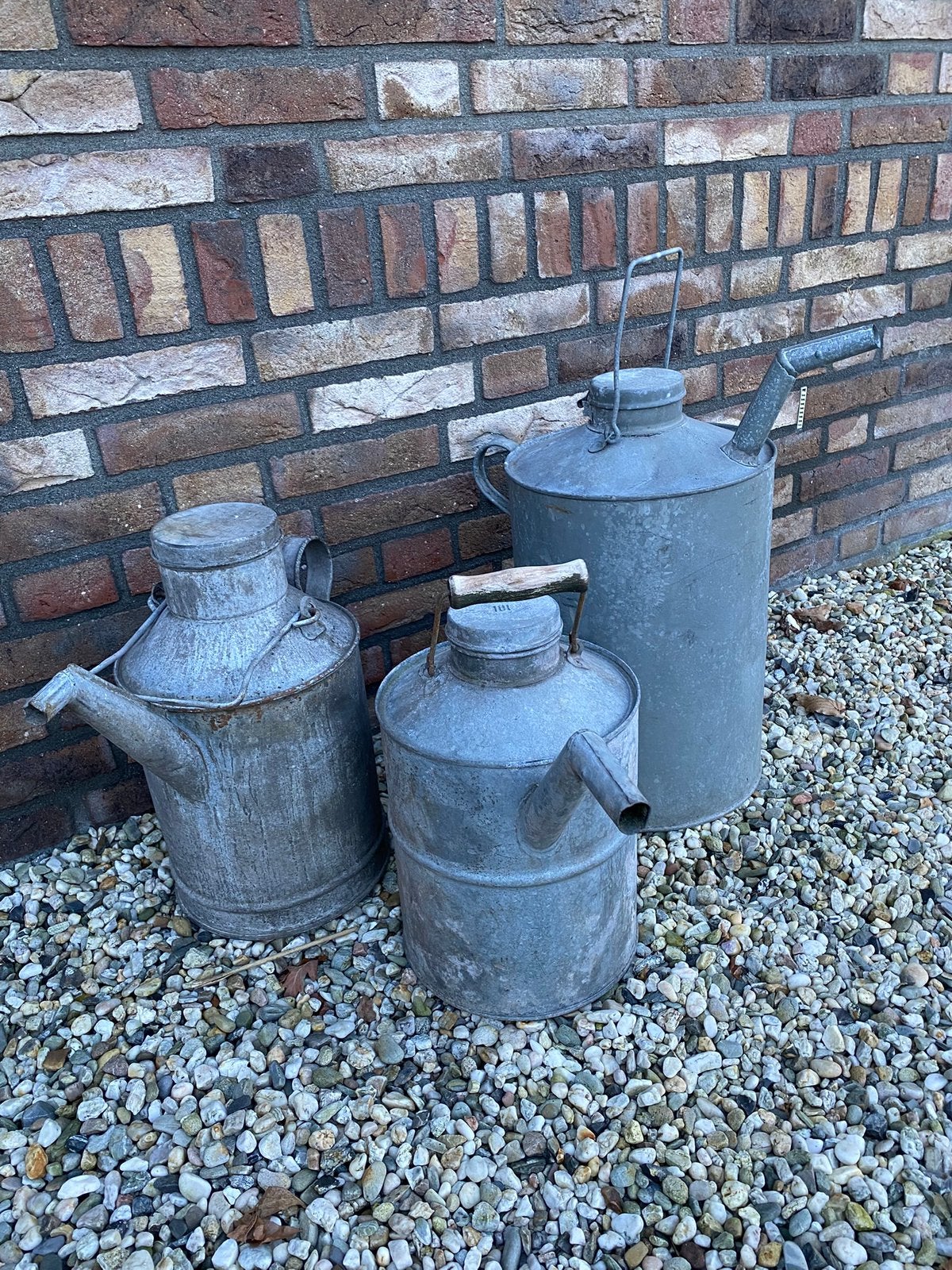 Vintage zinken oliekannen, Antiek en Kunst, Ophalen of Verzenden