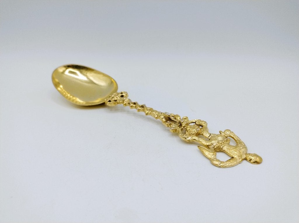 Zilveren geboortelepel, J. de Vries, Sneek, 1761, Verzenden, Zilver
