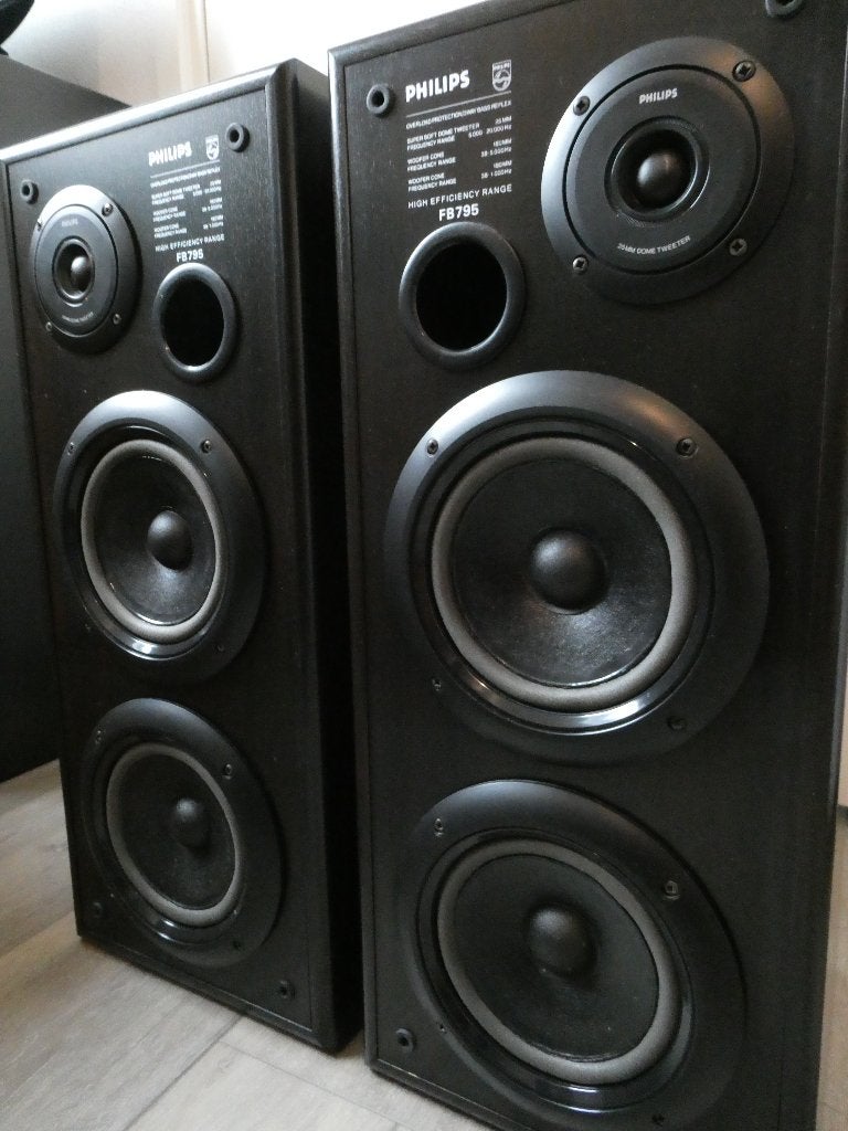 Philips FB795 luidsprekerboxen, prof. refoamed, nieuwstaat!, Ophalen, Philips, Zo goed als nieuw, 120 watt of meer