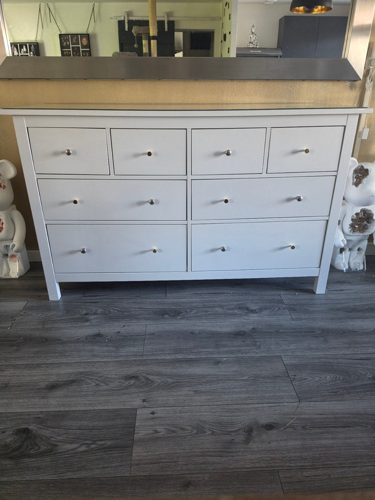 IKEA Hemnes ladekast met 8 lades - Cool Grey Matt, Huis en Inrichting, Ophalen, Gebruikt, 5 laden of meer, Glas