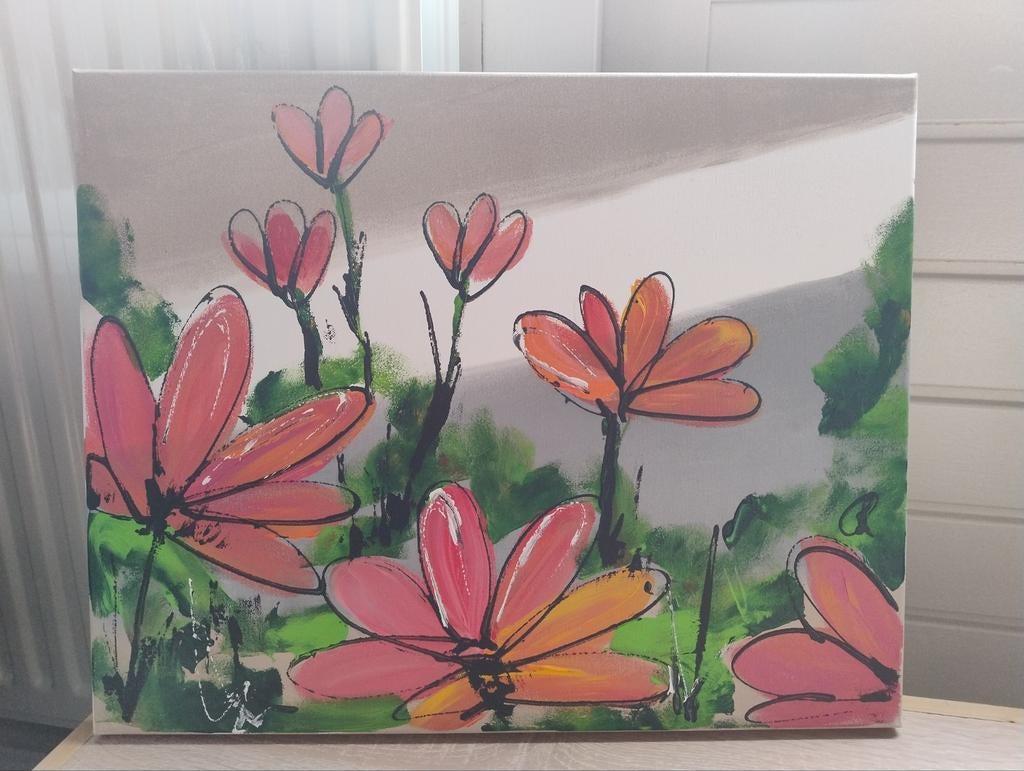 Mooi schilderij met bloemen, Antiek en Kunst, Ophalen