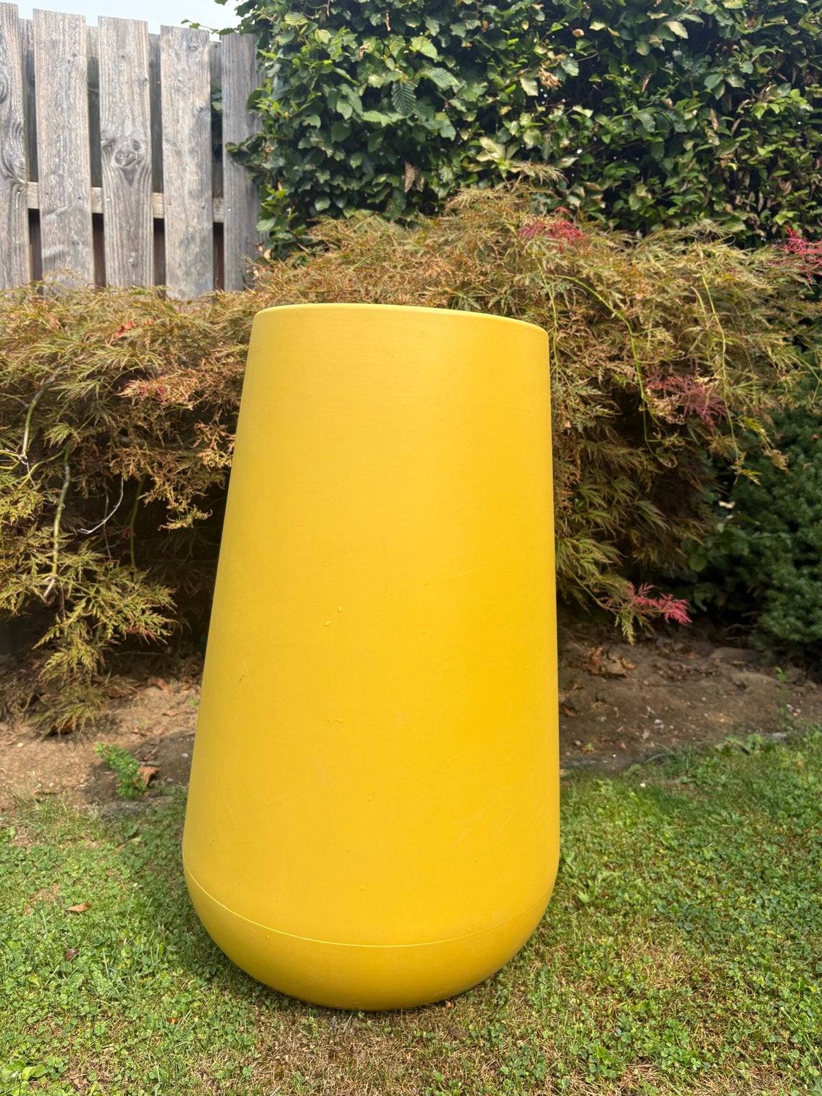 Elho Pure Cone High 52 22 liter gele bloempot, Kunststof, Gebruikt, 40 cm of meer, Rond